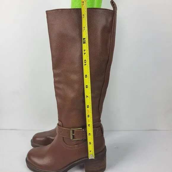 ZODIAC Georgia Round Toe Block Heel Zip-Up Riding Boot 6 M